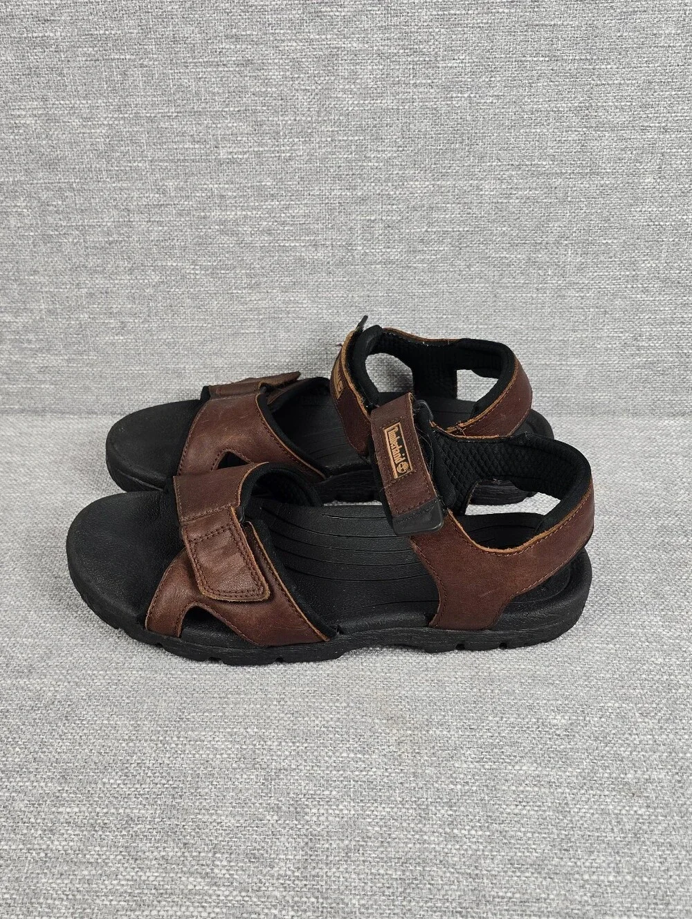 Timberland 2 Strap Hook And Loop Brown Leather Hiking Sandals Mens Sz 10